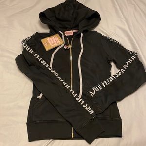 Vintage Y2K Juicy Couture pink Swarovski ring zipper hoodie